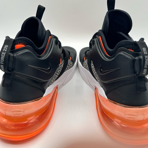Nike Air Force 270 Safari BLACK/HYPER CRIMSON-WOLF GREY-WHITE Pre Owned Size 9.5 - Picture 6 of 7